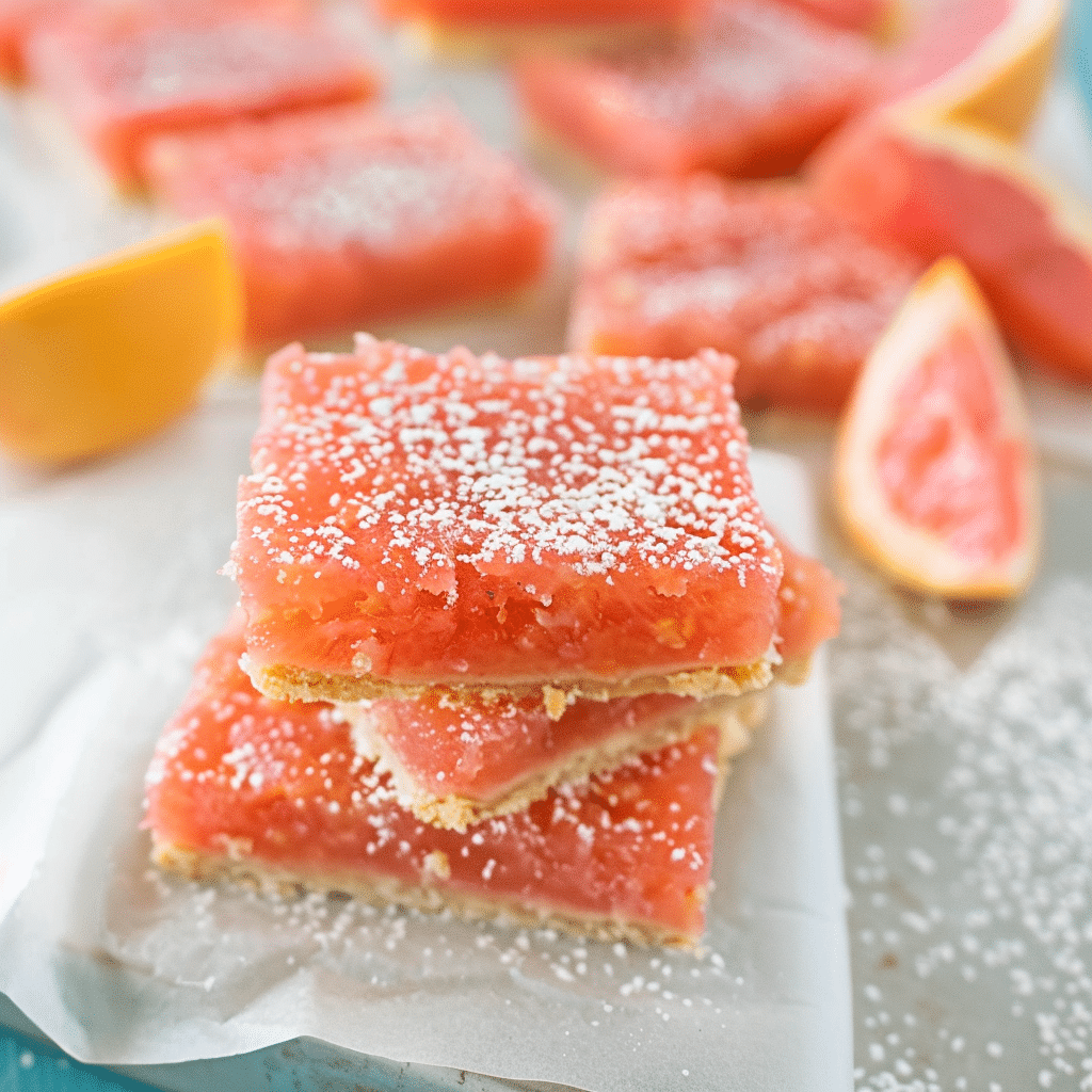 Pink Grapefruit Bars – The Best Sweet-Tart Citrus Dessert You’ll Ever Make Pink Grapefruit Bars Pink Grapefruit Bars with powdered sugar and citrus garnish