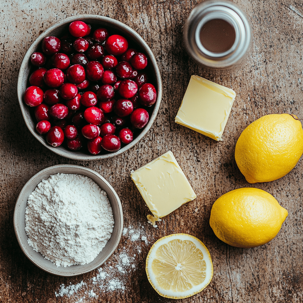 Vegan Cranberry Lemon Bars: A Bold, Tart, and Plant-Based Dessert Delight Vegan cranberry lemon bars ingredients for vegan cranberry lemon bars on countertop