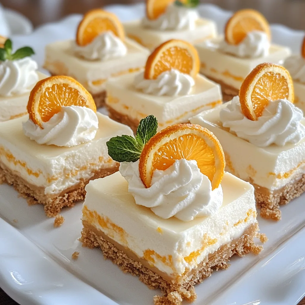 Orange Creamsicle Pie Bars Recipe: The Ultimate No-Bake Summer Dessert orange creamsicle pie bars recipe orange creamsicle pie bars recipe sliced with whipped topping